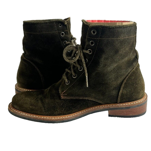 Nisolo Boot Mens 9.5 Brown Leather Suede Amalia All-Weather Lace Up Combat - Picture 2 of 12